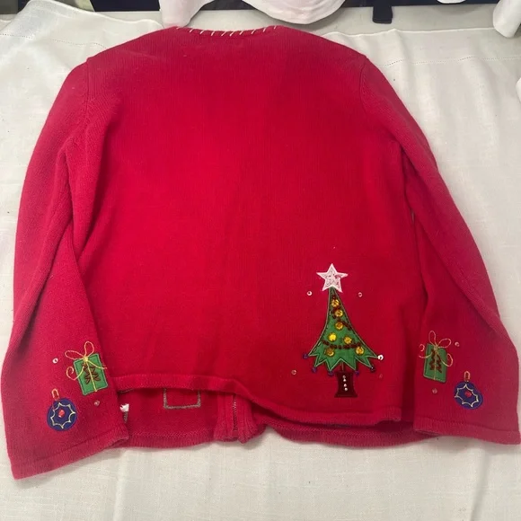 Festive vintage Red Christmas Cardigan - Picture 6 of 6